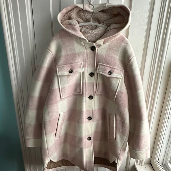 Sundance Susanna Plaid Oversized Hooded Wool Blend Coat NWT - Picture 2 of 11